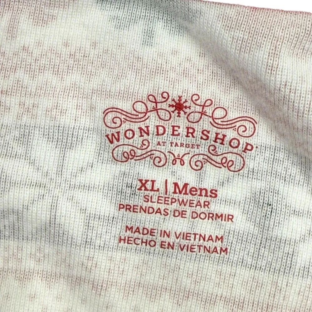 Wondershop Men's Pajama Set XL Bears Snowflakes Trees Christmas White Red Black